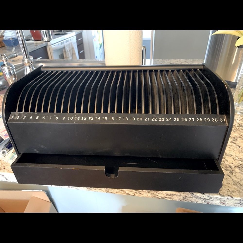 Monthly bill organizer.